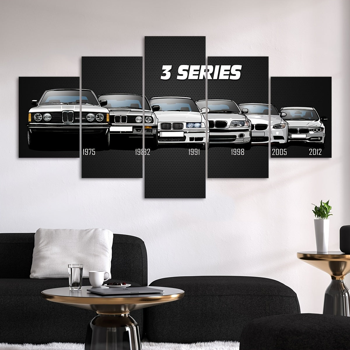 5-piece canvas poster set featuring HD racing car artwork for home decor in various rooms, made of waterproof, odorless material without a frame. Perfect gift for friends.