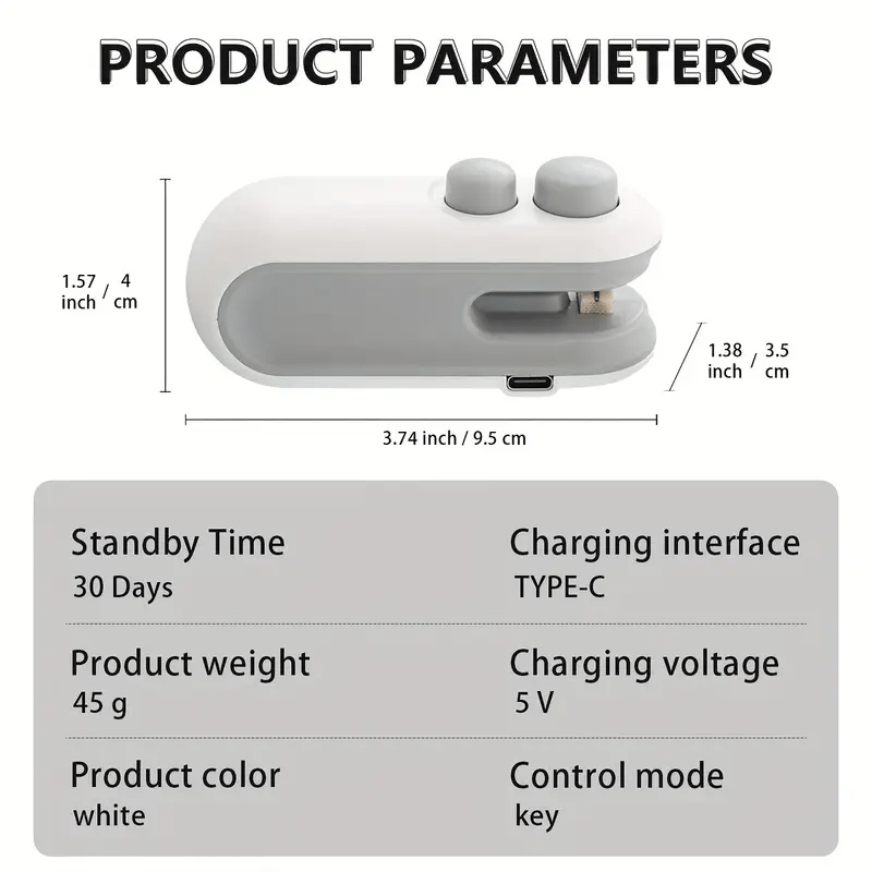 Handheld Heating and Sealing Device for Food Preservation, Manual Operation, 1pc USB Rechargeable Plastic Bag Sealer with 200mAh Battery, 16W Power - Ideal Kitchen Gadget