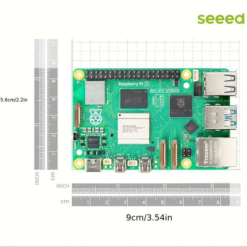 1pc Raspberry Pi 5 Model with LPDDR4 RAM, Cortex-A76 CPU, Gigabit Ethernet, USB 3.0, PCIe, Linux OS, Python Programming SBC