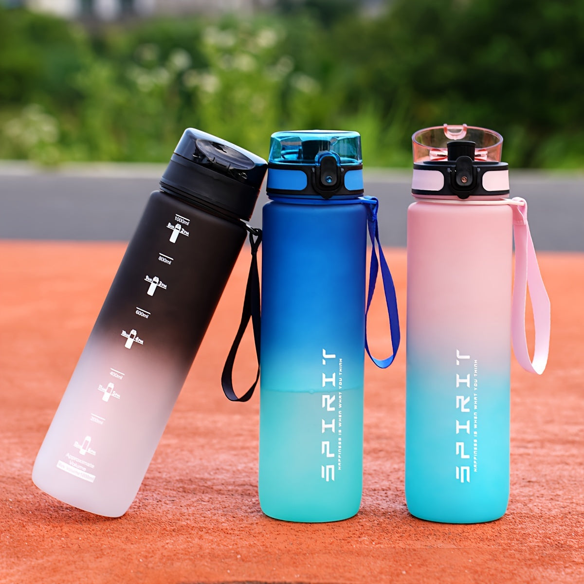 Gradient color water cup perfect for outdoor sports, fitness, camping, and travel.