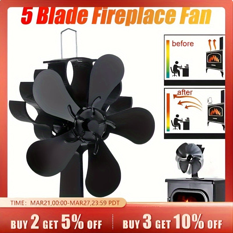 This 5-blade wooden stove fan is perfect for home use with a wooden or log burner. Operates quietly to circulate warm air, making it a great addition to your wooden stove accessories.