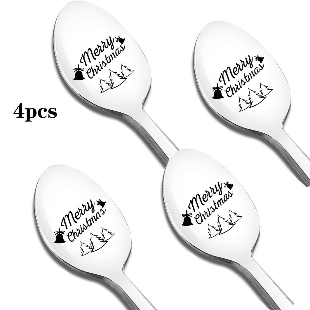 Get ready for the holiday season with our Merry Christmas stainless steel spoons! Available in sets of 2, 4, or 6, these spoons feature a long handle and are laser engraved with a festive message. Perfect for holiday gifts and themed parties.