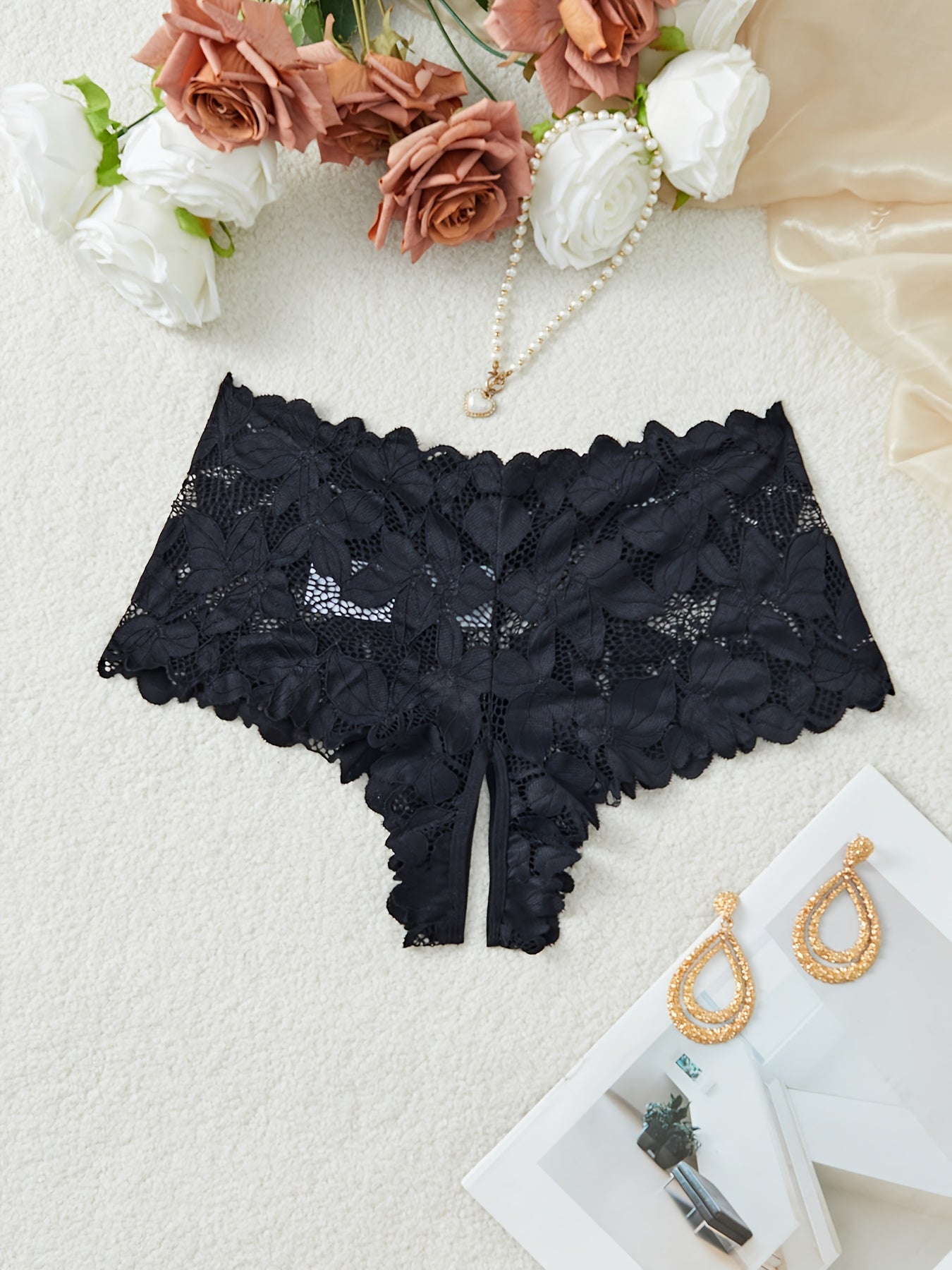 Multicolor lace leaf triangle underwear for women