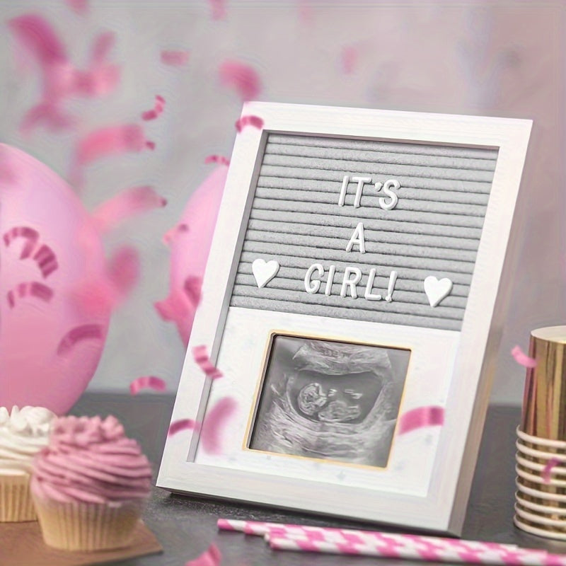 Personalize your decor with the UNICHERRY Letter Board Photo Frame. This customizable wood frame is perfect for displaying a single picture and adding your own message. Ideal for preserving ultrasound keepsakes, this frame makes a thoughtful pregnancy