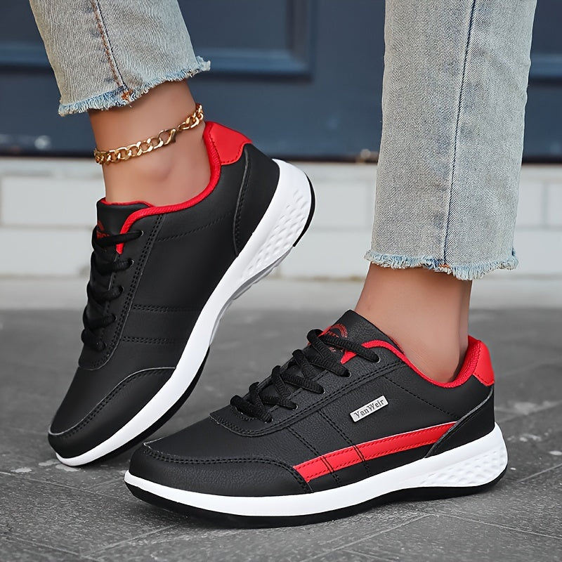 Women's casual lace-up sneakers with platform soft sole, perfect for walking or running.