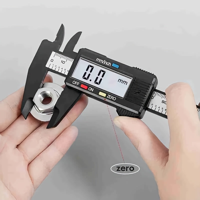 1pc Precision Digital Caliper, 150mm Electronic Vernier with LCD Display, Battery Operated, 0.1mm Accuracy, Plastic Material, Non-rechargeable PPSU Case.