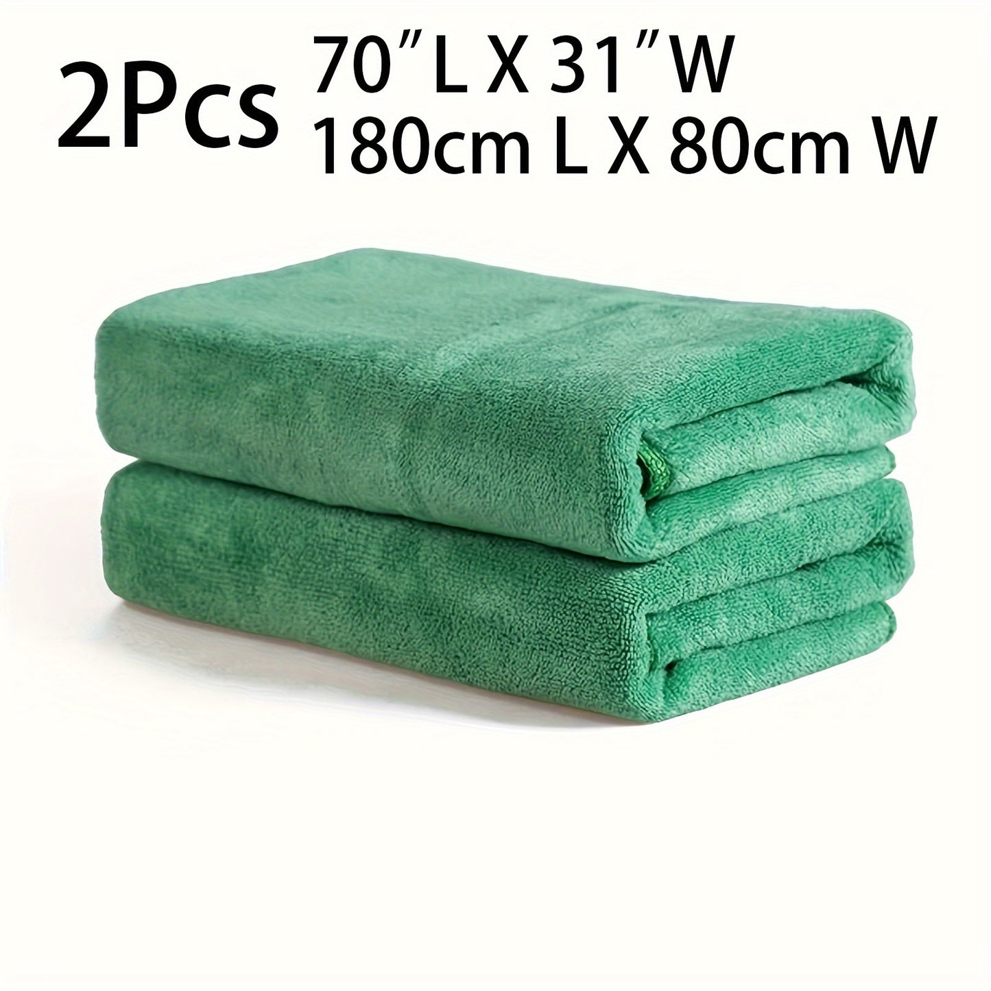 2 Ultra-Soft Microfiber Bath Towels - 76.2cm x 177.8cm, Super Absorbent & Quick Dry, Fade-Resistant for Sports, Travel, Yoga