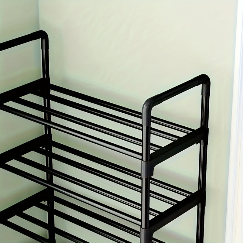 Large Black Multi-Layer Metal Shoe Rack with Space-Saving Design - Perfect for Boots & Shoes, Great for Entryway, Bedroom, Closet, or Living Room