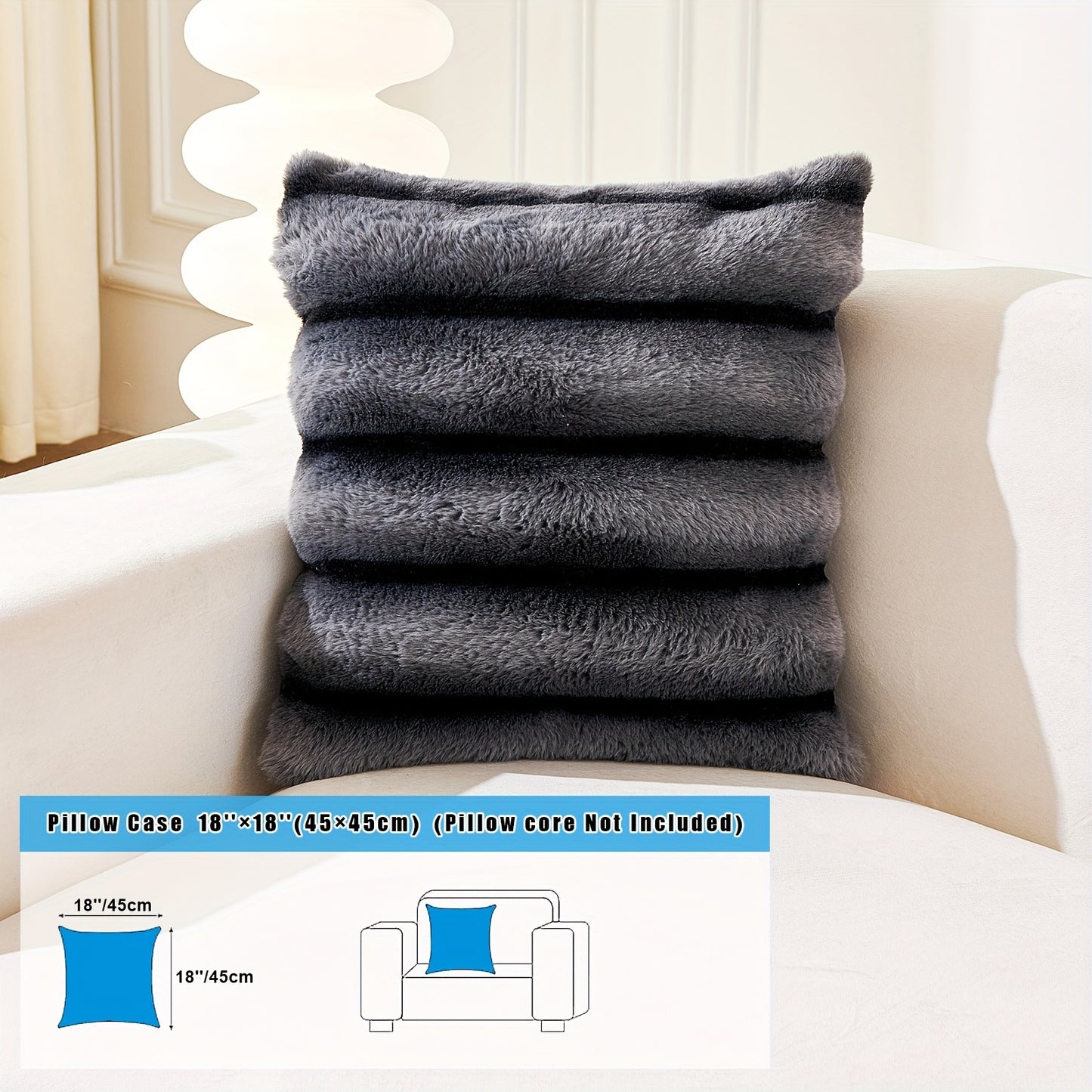 Soft, pet-friendly faux mink sofa slipcover with sherpa fleece for single to four seater sofas. Machine washable and non-slip.