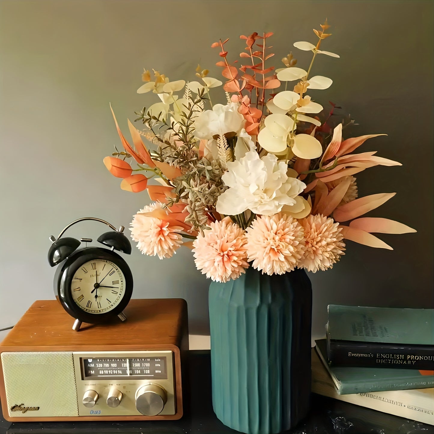 Artificial hydrangea flowers for year-round home decor, perfect for holidays - no container included.