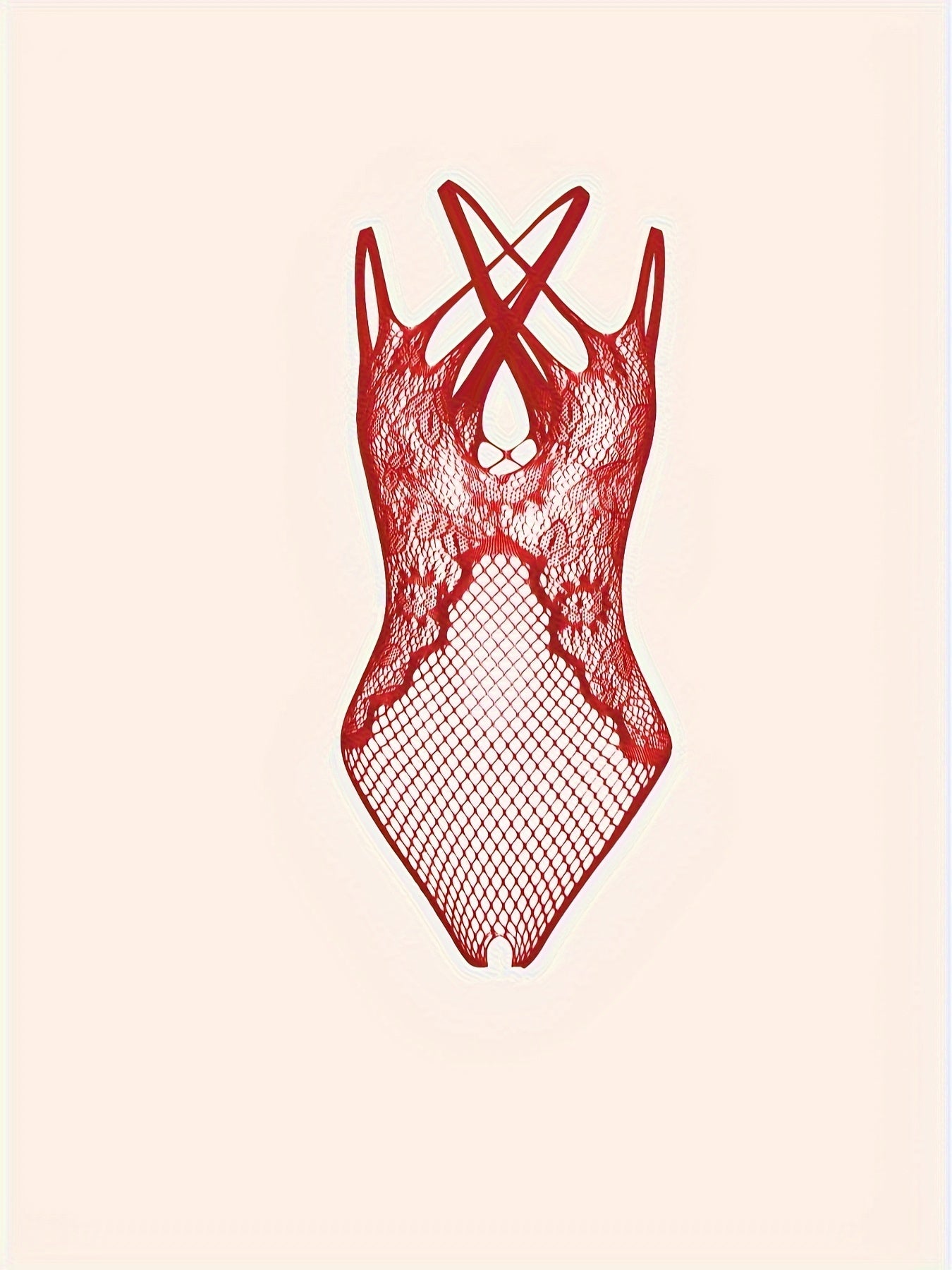 Women's erotic bodysuit with hollow design, sans lingerie and underpants.