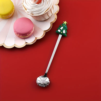 Top Pick: Adorable Christmas Cartoon Stainless Steel Spoon for Milk, Coffee, Desserts, Honey, and Seasonings