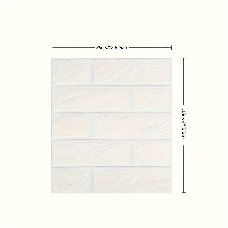 20/40pcs 3D Brick Foam Wall Stickers- Self-Adhesive, Waterproof Peel and Stick Tiles for Kitchen, Bathroom, Living Room, Hallway. Easy to Install, Clean and Customize with Adjustable Grout