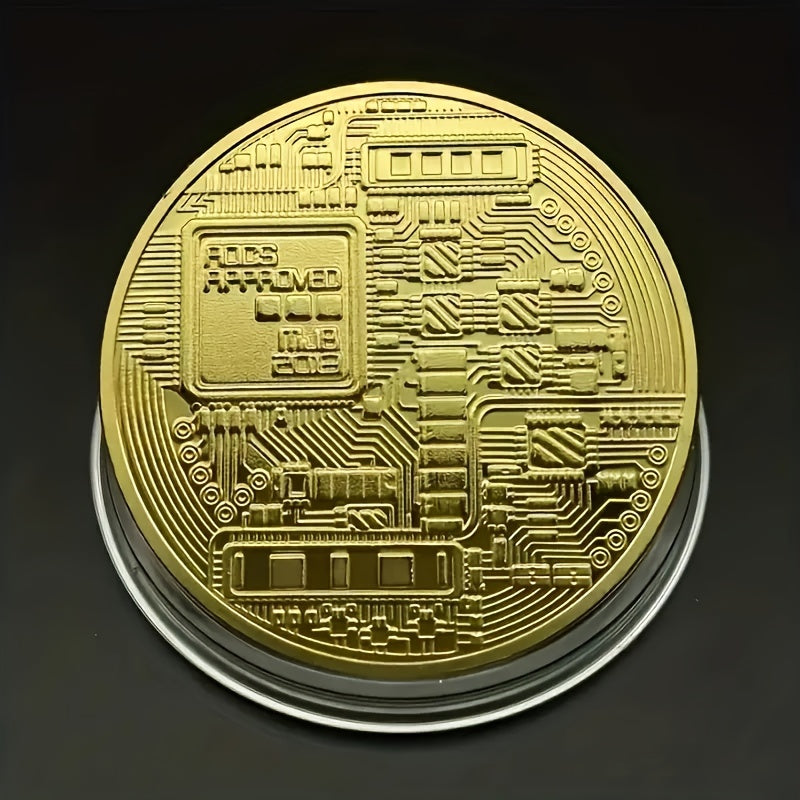 4pcs/2pcs, Artificial Bitcoin Coin Decoration, Gift - Commemorative Replica Medal".