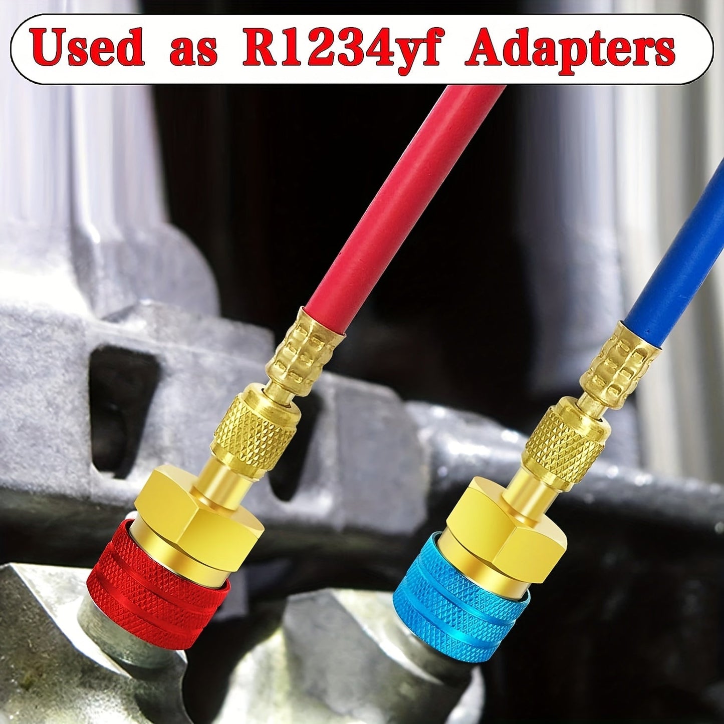 Adapter kit for converting to R1234yf refrigerant, compatible with all universal AC systems, does not need electricity to operate.