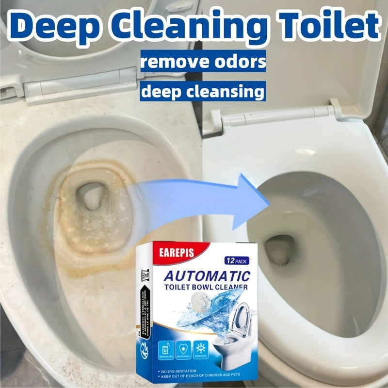 Fast-acting toilet bowl cleaner tablets that are safe for all toilet models, penetrate stains, and remove odors while leaving a long-lasting freshness.