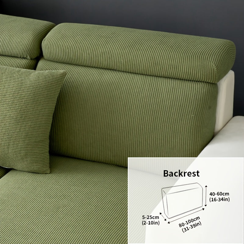 1 Piece Modern Stretch Sofa Slipcover made of Polar Fleece. Machine washable, fits armchair to 4-seater sectional. Pet and kid friendly protection.