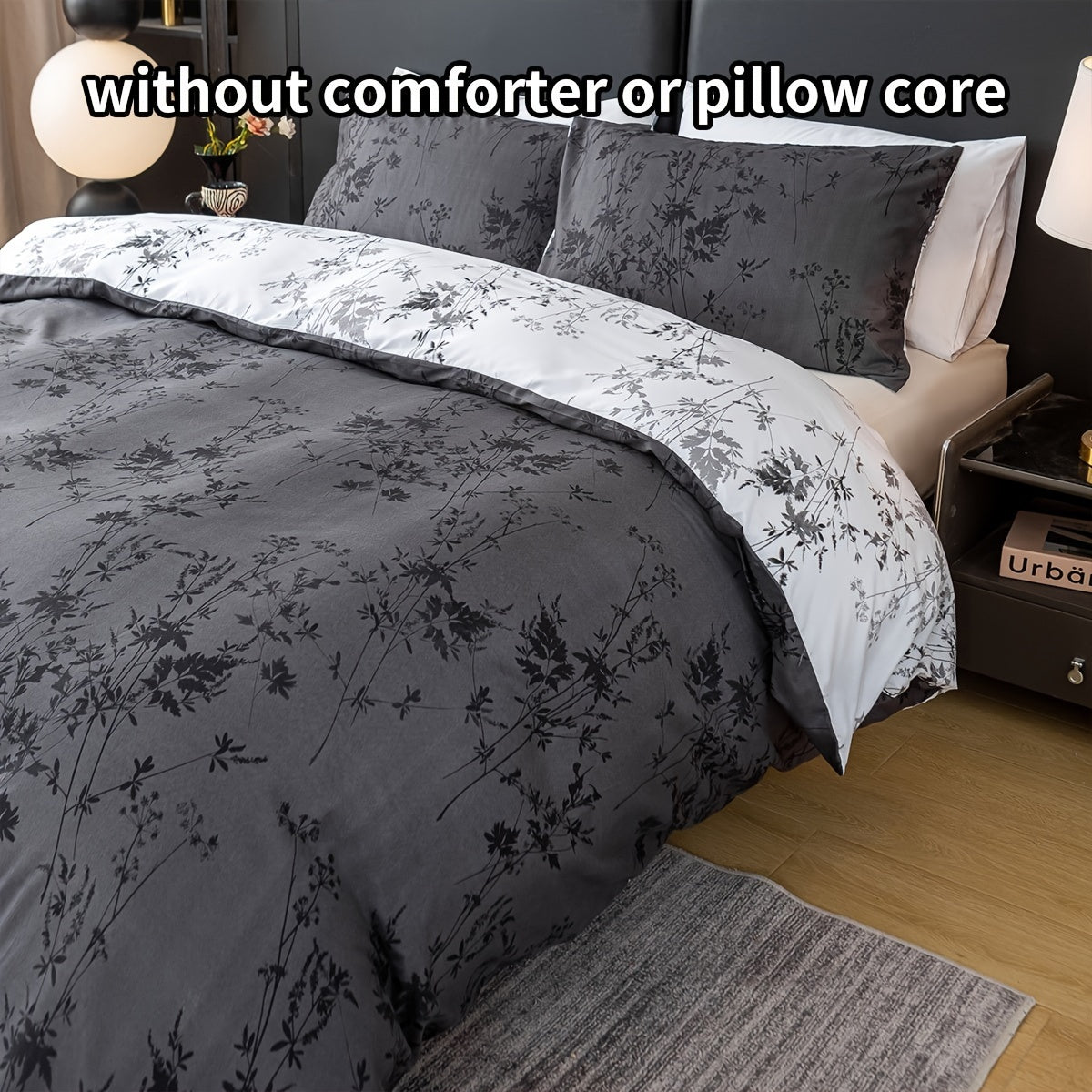 Luxurious Floral Print Polyester Duvet Cover Set includes one duvet cover and two pillowcases (core not included). This all-season bedding set is soft, comfortable, and breathable, perfect for bedroom, guest room, or dorm use.