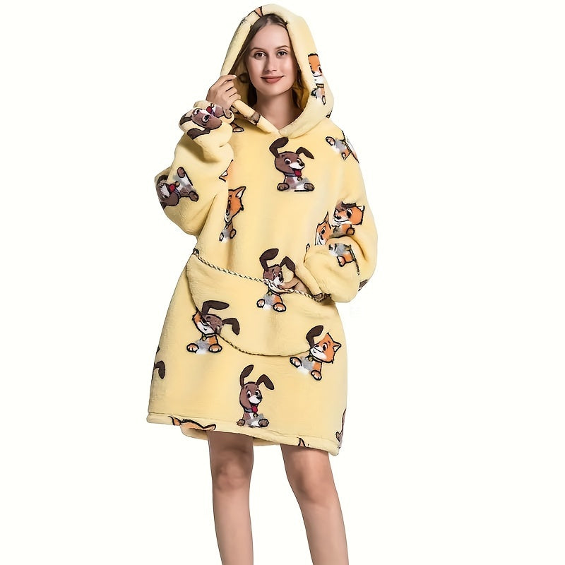 Hooded Lazy Blanket Sweatshirt: Stay Cozy Indoors or Outdoors with this Wearable Fleece Robe