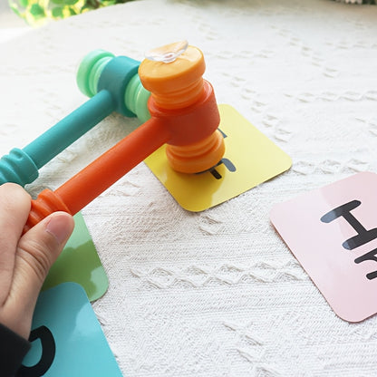 1pc dual-sided suction cup hammer for educational phonics word card tapping, classroom learning game, and interactive teaching prop for teachers.