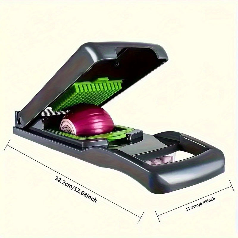 Professional Onion Dicer with Food Processor Attachment and Food Contact Safe Container - 1pc InBrave 16-in-1 Multifunctional Vegetable Chopper