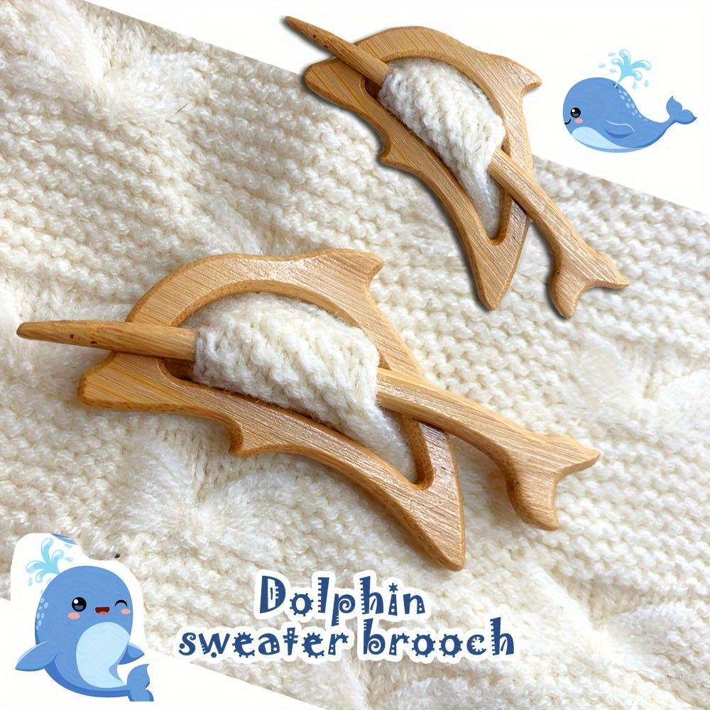 Creative Fashion Wooden Animal Pattern Brooch Set of 3 or 5 - Unique Design Wooden Animal Brooches and Sweater Clips