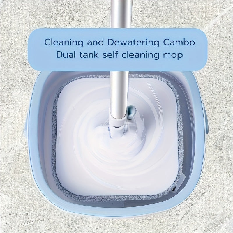 Get the ultimate cleaning companion with the Rotary Mop and Bucket Set. This set comes with a squeegee for easy cleanup and is perfect for home cleaning. The Rotary Mop features a dry and wet separation system and a square design for efficient cleaning.