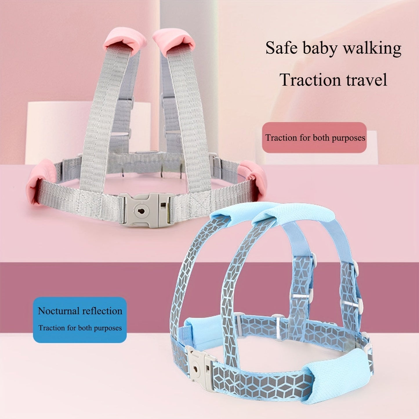 Toddler Harness Leashes - 5.08 Cm Baby Leash & Anti-Lost Wrist Link for Children 1-5 years old. Reflective Kids Walking Harness with Safety Key Lock Design. Suitable for Boys and Girls, with Nighttime Reflection Safety.