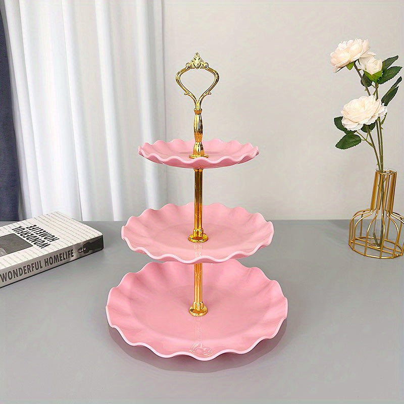 Elevate dessert presentations with this chic plastic display tray - ideal for weddings, birthdays, and summer tea parties.