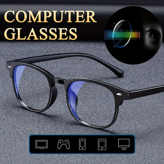 Protect your eyes at work or while gaming with round frame PC glasses for men and women.