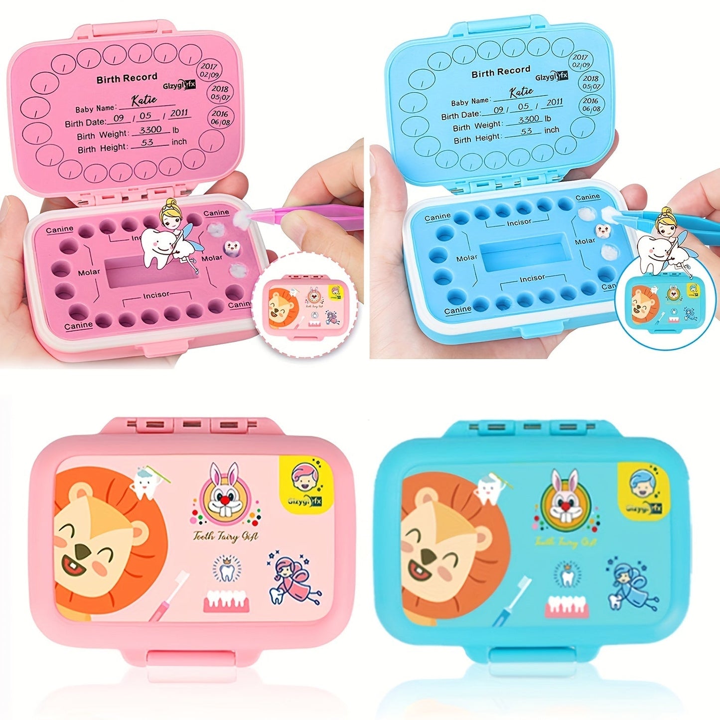 Glzyglyfx Baby Teeth Keepsake Box - Keepsake Tooth Holders for Kids, Tooth Saver and Storage Container for Lost Teeth