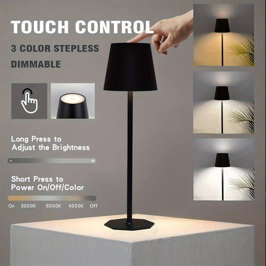 Experience the NewAoNaSen Cordless LED Desk Lamp: Touch Control, 3-Color Dimming, Rechargeable Battery, Eye Protection - Ideal for Home Office.