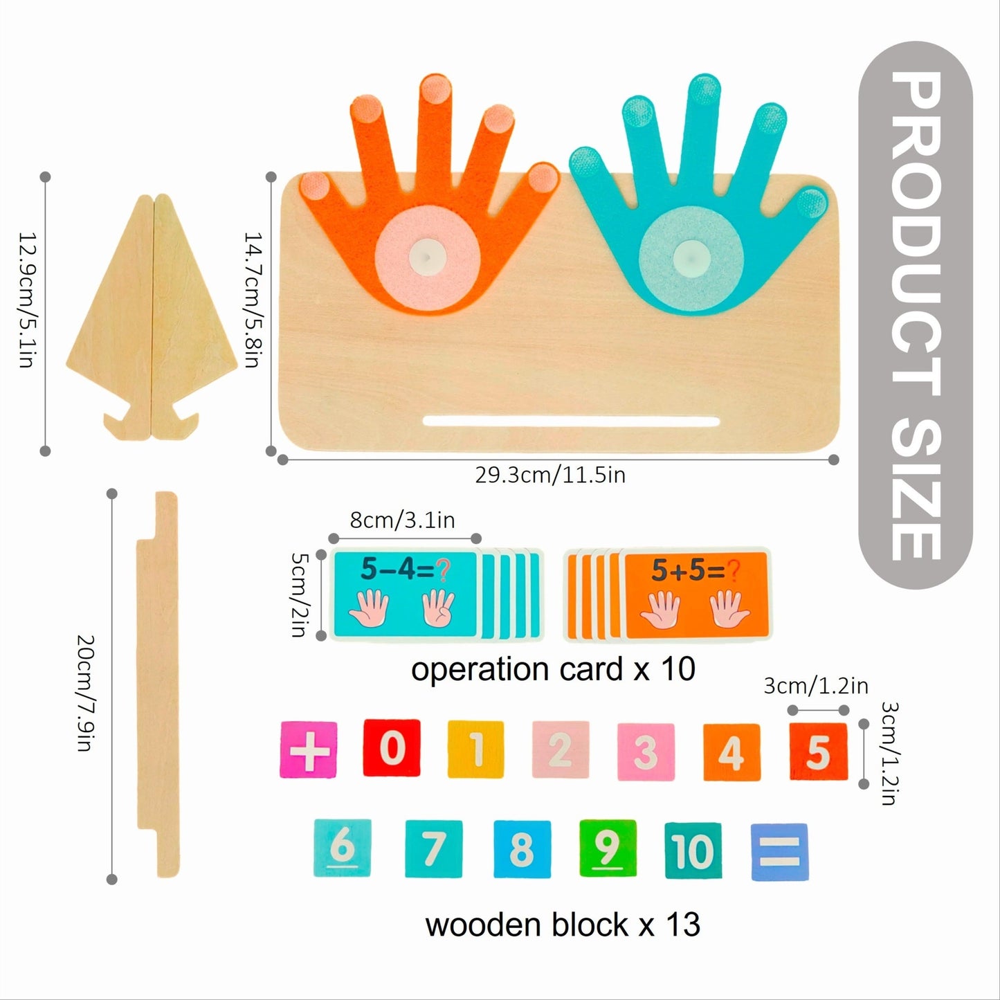 Enhanced Wooden Finger Math Toy for Kids - Vibrant Addition & Subtraction Teaching Tool, Boosts Early Math Abilities, Math Educational Equipment