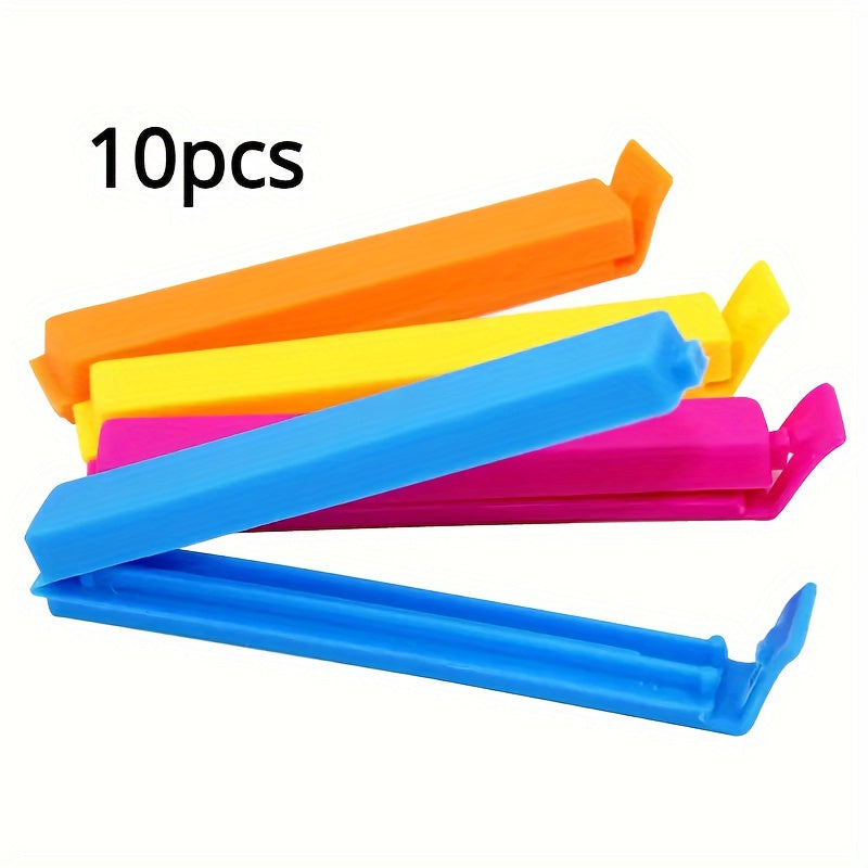 10-piece set of Reusable Food Sealing Clips - Preserve Snacks' Freshness, Long-lasting Plastic Storage Solutions for Organizing your Kitchen (Various Colors)