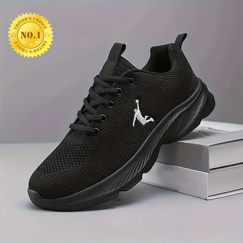 Men's Stability Road Running Shoes with lightweight, breathable fabric upper, EVA insole and sole, solid color, lace-up closure, and stabilizing support for running and fitness.