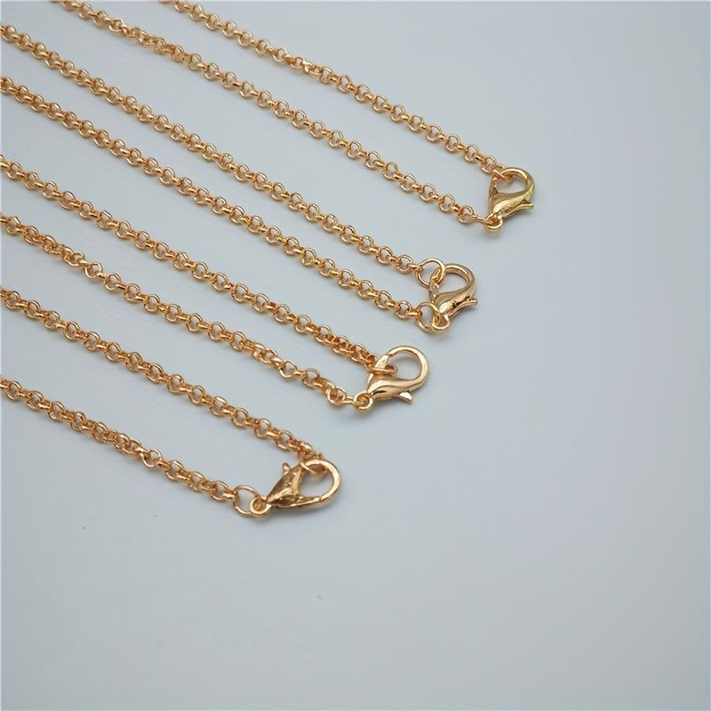 10 ta Brass-Tone Link Cable Necklace zanjirlar to'plami, har biri 53.34 sm o'lchamda, Lobster Clasps bilan - o'z maxsus zargarlik buyumlaringizni yaratish, poyabzalni bezatish va soatlarni aksessuar qilish uchun mukammal.