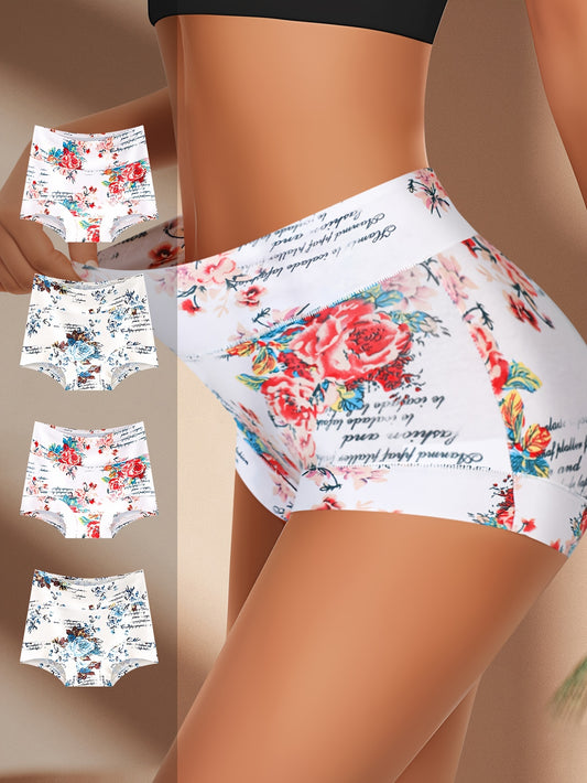 Set of 4 comfortable modal triangle panties for women