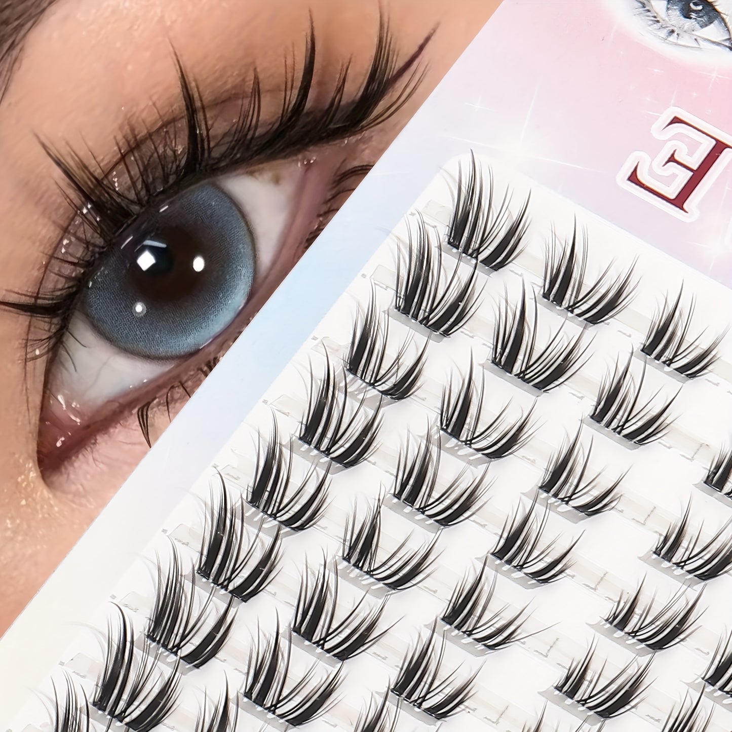 DIY false eyelashes in cartoon style with a natural look, C curl, 10-12mm length, 0.05mm thickness, beginner-friendly, reusable, single pair pack