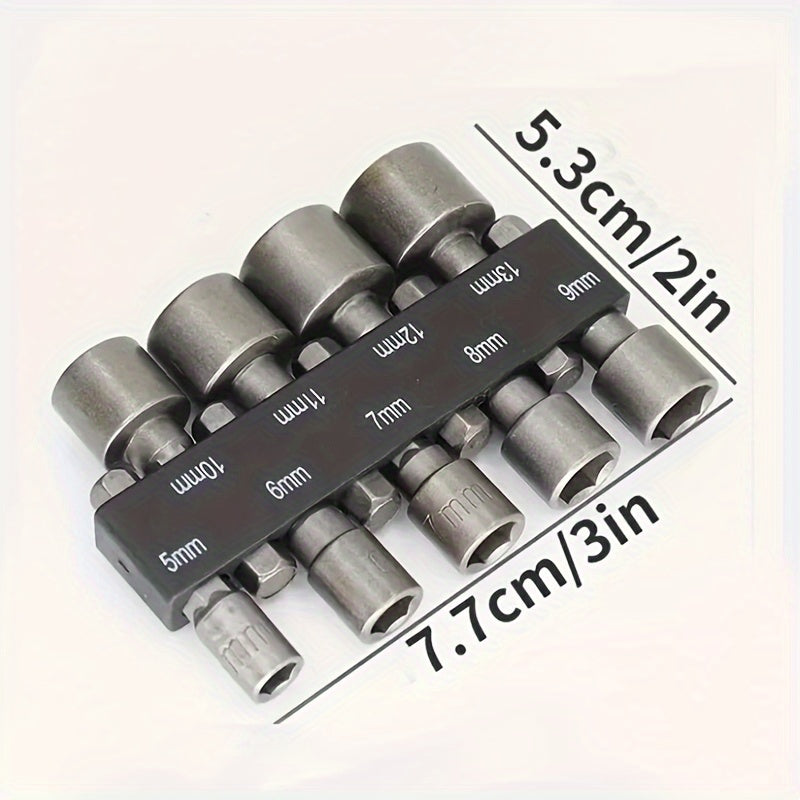 18-piece Hex Socket & Nut Driver Set, 5-13mm - Chrome Vanadium Steel Bits for DIY Home Projects