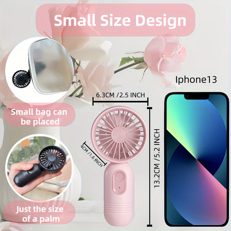 Stay cool in hot weather with this set of 2 Hanging Neck Fans with lanyards, perfect for office, outdoor activities, travel, and camping. These mini portable fans feature USB charging, 3 speeds, and are ideal for makeup touch-ups. A must-have for female