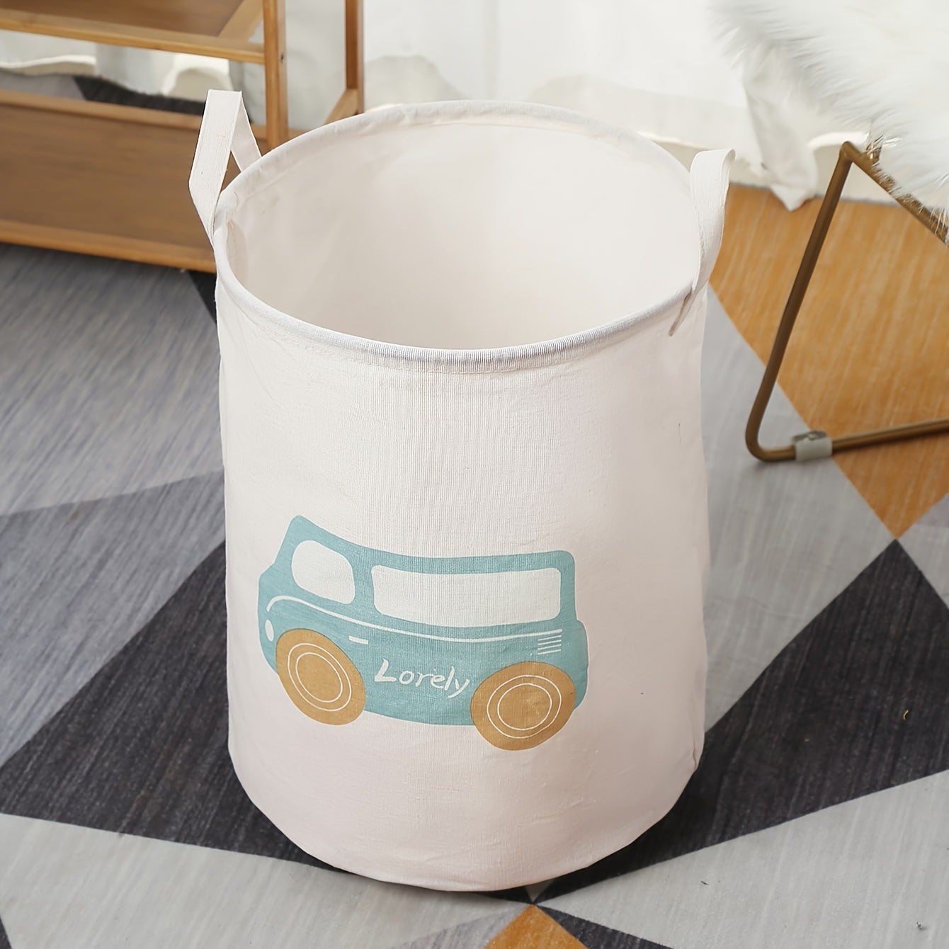 Fabric laundry basket with a capacity of 1 piece, perfect for storing dirty clothes, underwear, and toys. This folding laundry basket is ideal for organizing and storing items in the bathroom, bedroom, living room, or dorm. Enhance your home decor with