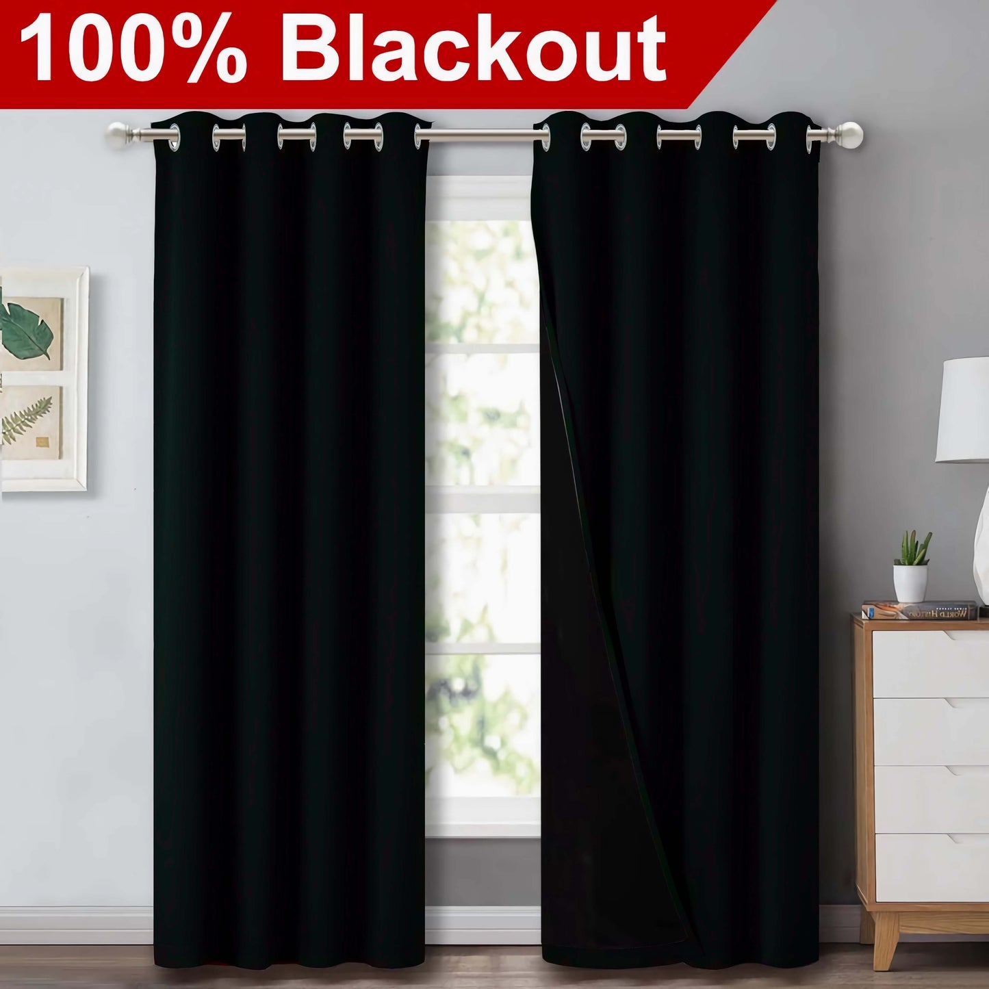 Versatile blackout curtains suitable for living rooms, bedrooms, kitchens, bathrooms, and home decor.