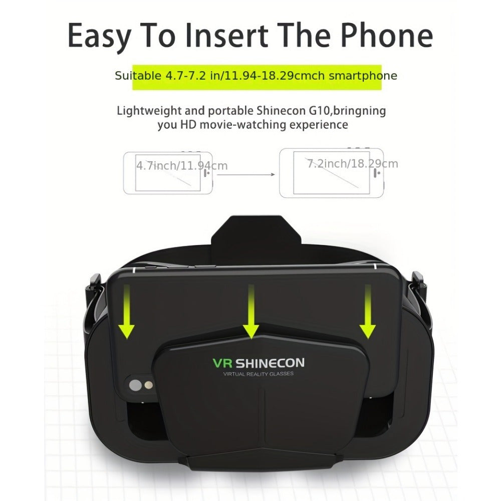 1pc 3D VR Smart Virtual Reality Glasses Headset - No Battery Required, Portable Design, Perfect for Gaming at Home or On-the-Go | Stylish 3D Glasses with Immersive Audio, Gaming Accessories.