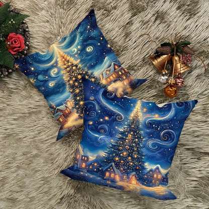 '- Transform your home into a cozy winter wonderland with this 4-piece Merry Christmas Throw Pillow Cover Set 
- Each cover features a soft and comfortable material with a beautiful Night Sky Tree design
- Perfect for adding a festive touch to your living