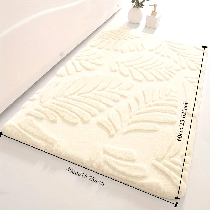 Soft Polyester Imitation Rabbit Fur Memory Foam Bath Mat, Absorbent Non-Slip Bathroom Rug that is Machine Washable