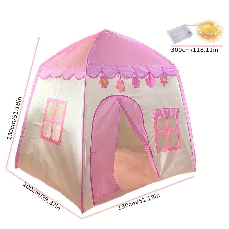 Pink Princess Tent with Star Lights, Indoor/Outdoor Playhouse, Great Gift for Boys and Girls.