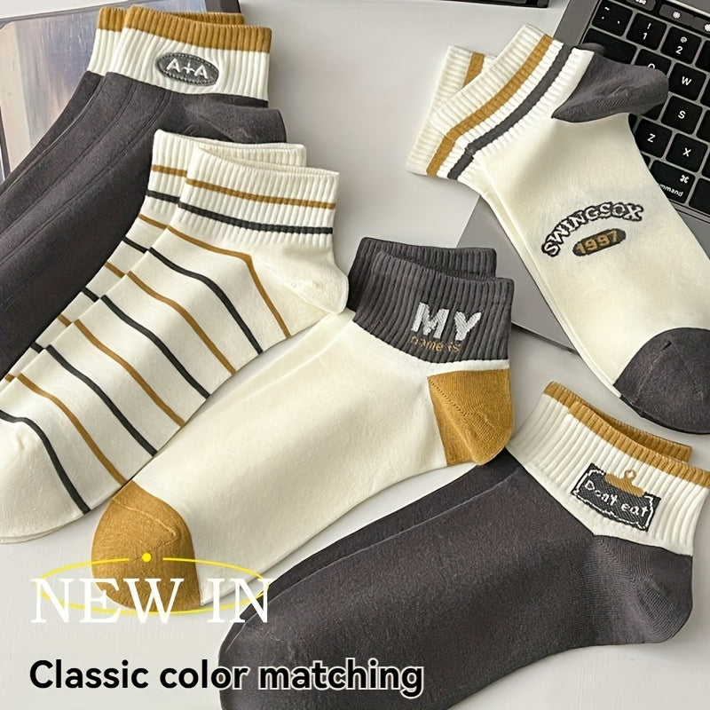 Men's knitted low-cut socks, anti-odor and sweat-absorbing, perfect for daily wear in spring and summer.