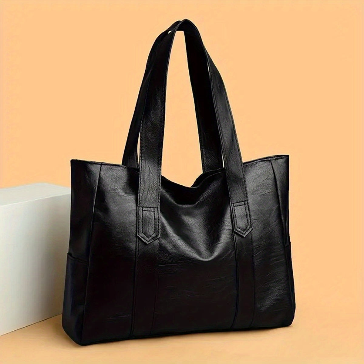 Stylish tote bag with safety zipper closure - perfect gift for women. Available in light brown, gray, or black. Spacious and versatile, perfect for daily use.