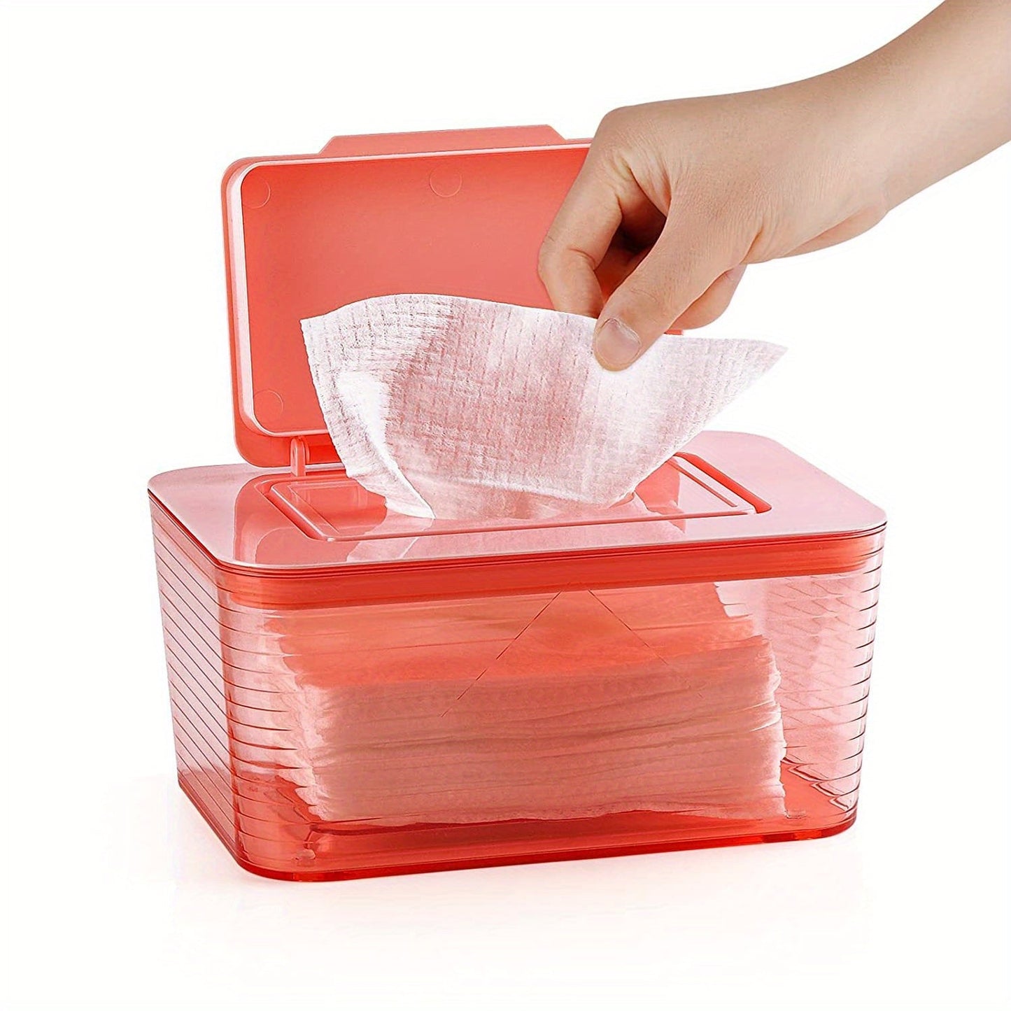 A non-slip wipe dispenser designed to keep wipes fresh and easily accessible.