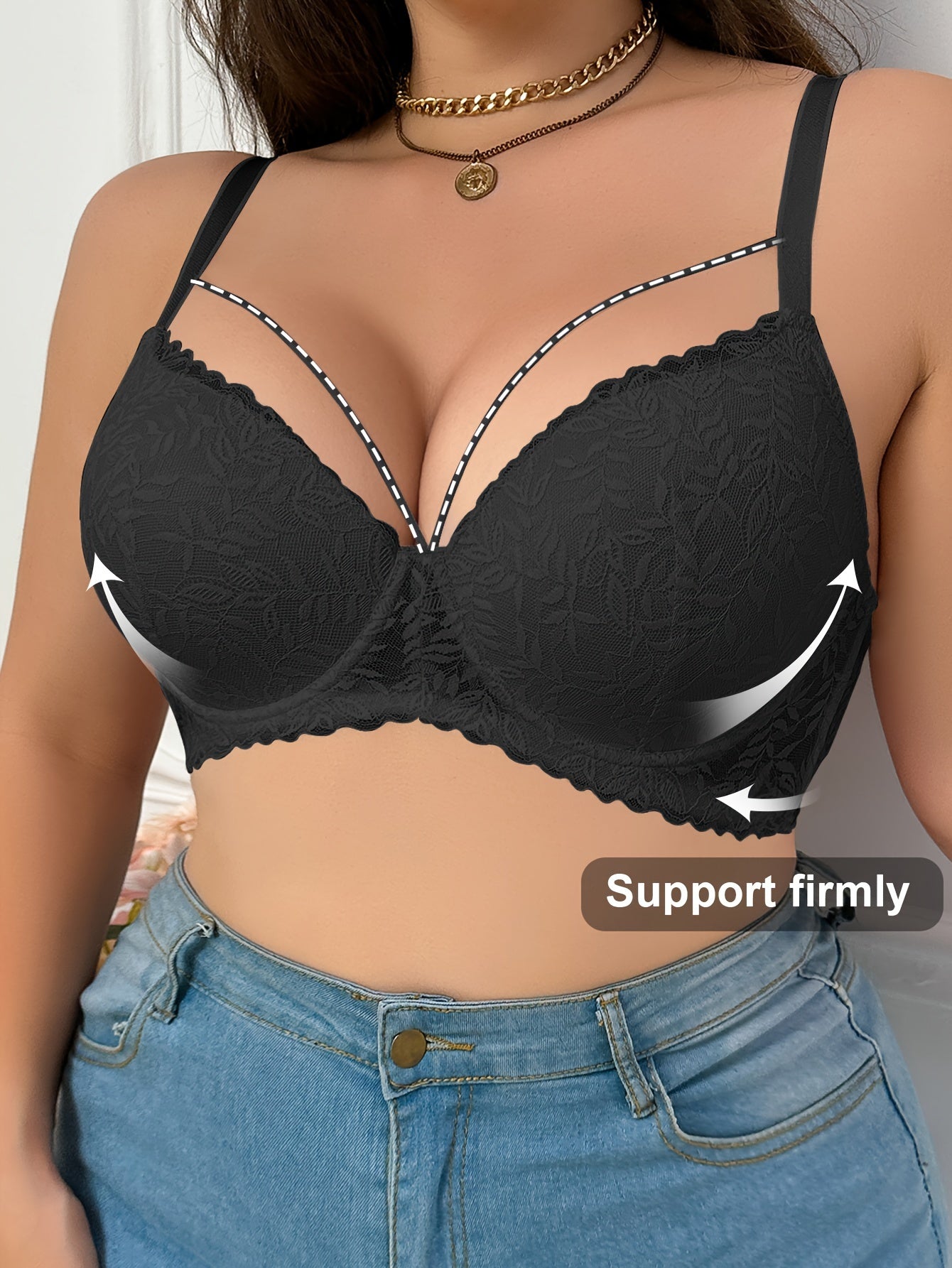 Stylish bra with steel ring for large size women, prevents sagging